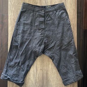Allsaints drop-crotch linen shorts